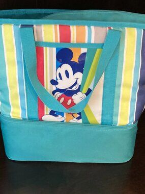 Disney Store Mickey Mouse Insulated Zip Cooler Tote Beach Picnic Bag